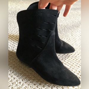 Isabel Spratti Suede Black  Ankle Boots Size 8